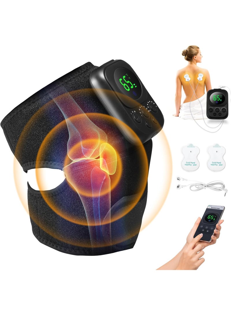 Cordless Heated Knee Massager – Rechargeable Wrap with Vibration & EMS for Knee, Shoulder & Elbow Pain Relief - Image 1